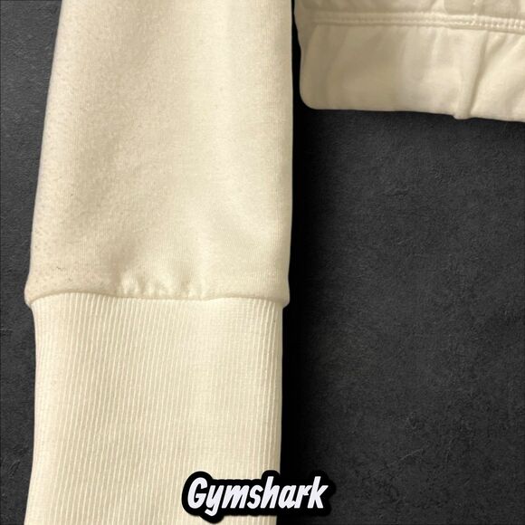 Preowned Gymshark Cropped Half-Zip Sweatshirt – Off White – Small - Picture 6 of 9